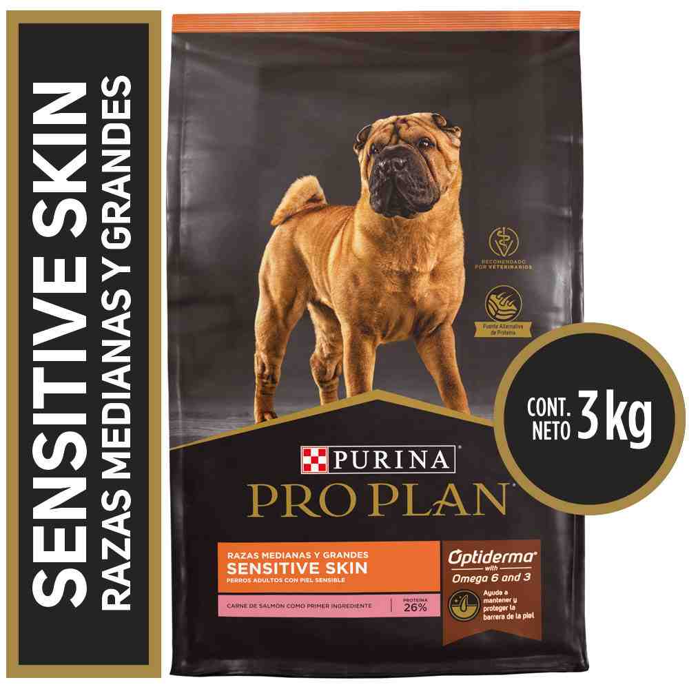 PRO PLAN SENSITIVE SKIN RAZA MEDIANA/ GRANDE X 3KG